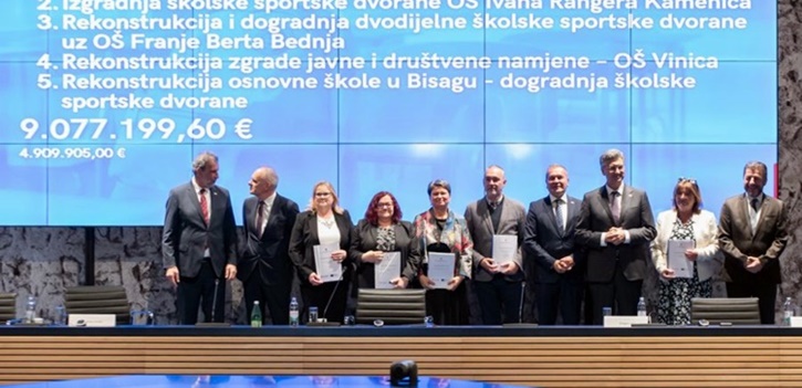 Potpisan 21 NPOO projekt u osnovnom školstvu – stiže novih 4,9 milijuna eura za školske dvorane u Varaždinskoj županiji
